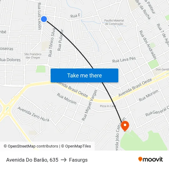 Avenida Do Barão, 635 to Fasurgs map