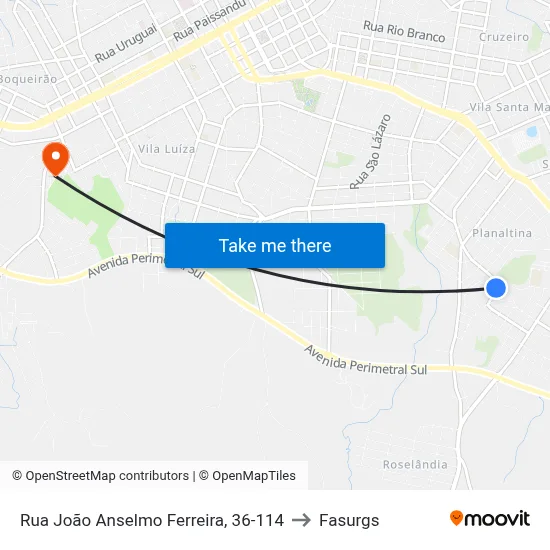 Rua João Anselmo Ferreira, 36-114 to Fasurgs map