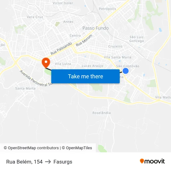 Rua Belém, 154 to Fasurgs map