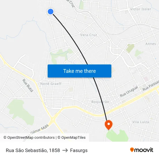 Rua São Sebastião, 1858 to Fasurgs map