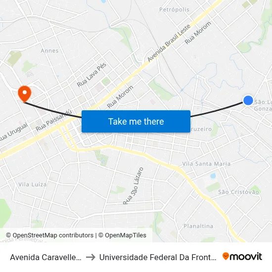 Avenida Caravelle, 332 to Universidade Federal Da Fronteira Sul map