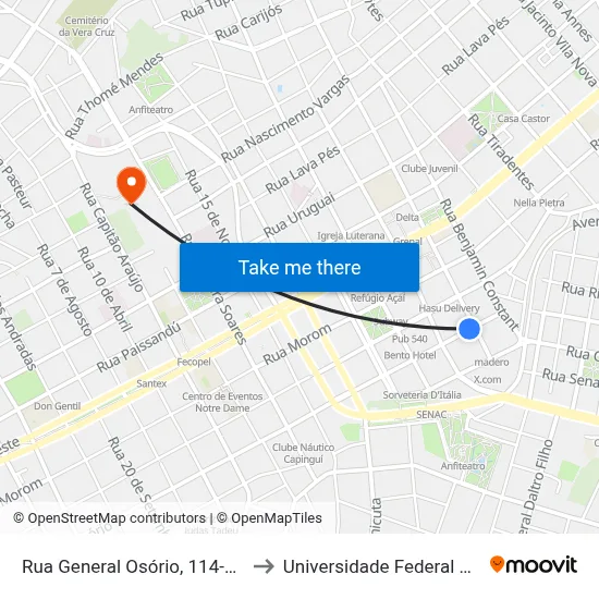 Rua General Osório, 114-260 - Cfc Autotec to Universidade Federal Da Fronteira Sul map