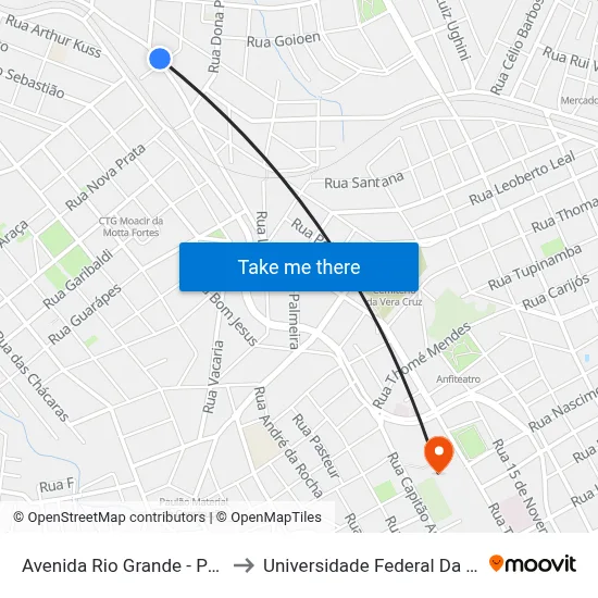 Avenida Rio Grande - Par Vera Cruz to Universidade Federal Da Fronteira Sul map