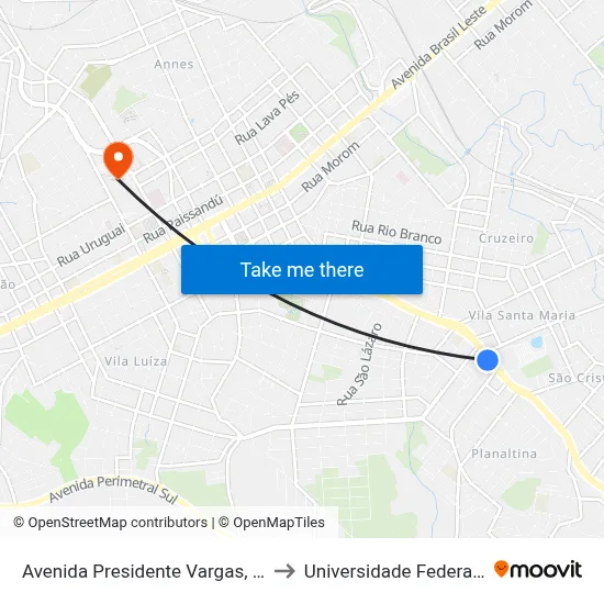 Avenida Presidente Vargas, 1483-1649 - 3° Rpmon to Universidade Federal Da Fronteira Sul map