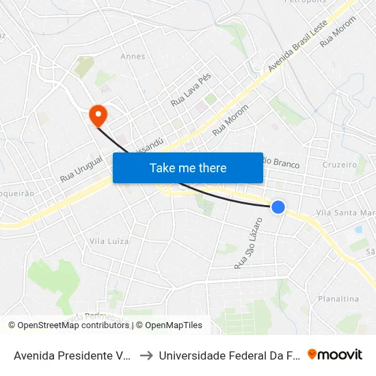 Avenida Presidente Vargas, 778 to Universidade Federal Da Fronteira Sul map