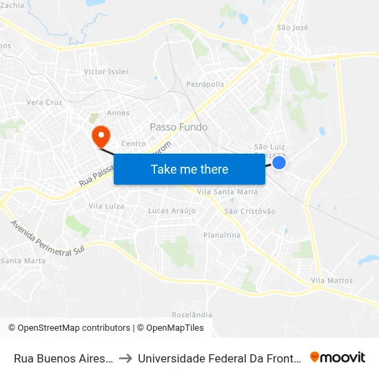 Rua Buenos Aires, 140 to Universidade Federal Da Fronteira Sul map