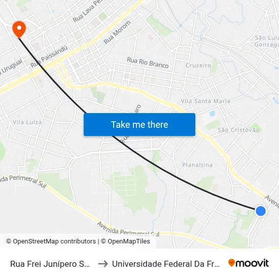 Rua Frei Junípero Serra, 247 to Universidade Federal Da Fronteira Sul map