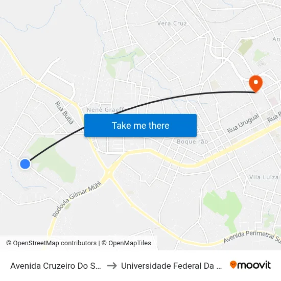 Avenida Cruzeiro Do Sul, 620-670 to Universidade Federal Da Fronteira Sul map