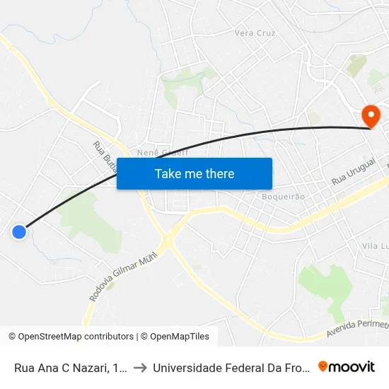 Rua Ana C Nazari, 110-160 to Universidade Federal Da Fronteira Sul map