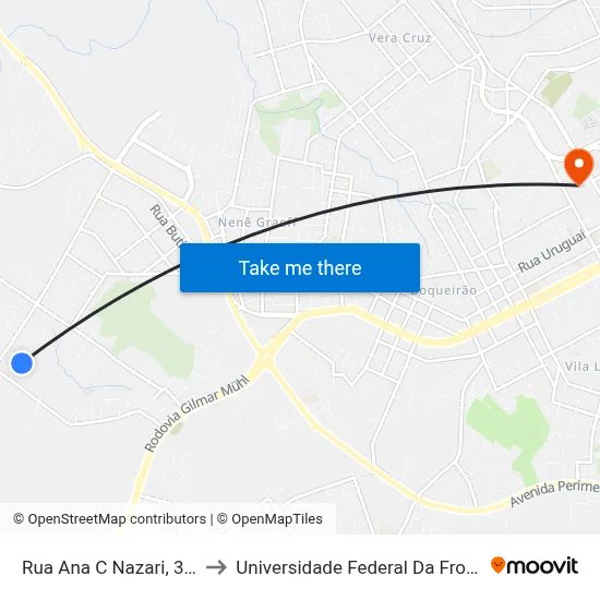 Rua Ana C Nazari, 322-374 to Universidade Federal Da Fronteira Sul map