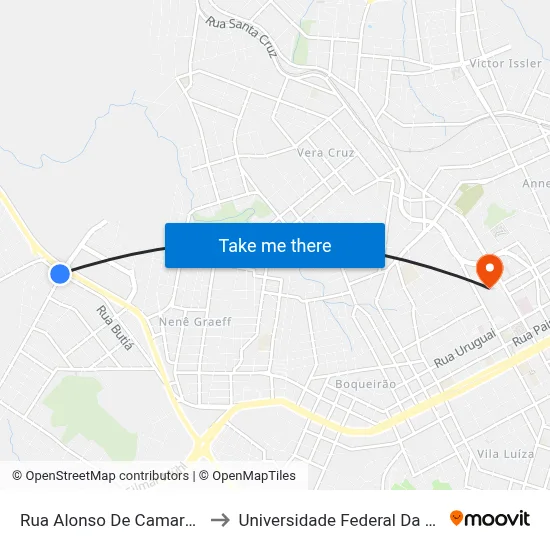 Rua Alonso De Camargo, 826-876 to Universidade Federal Da Fronteira Sul map