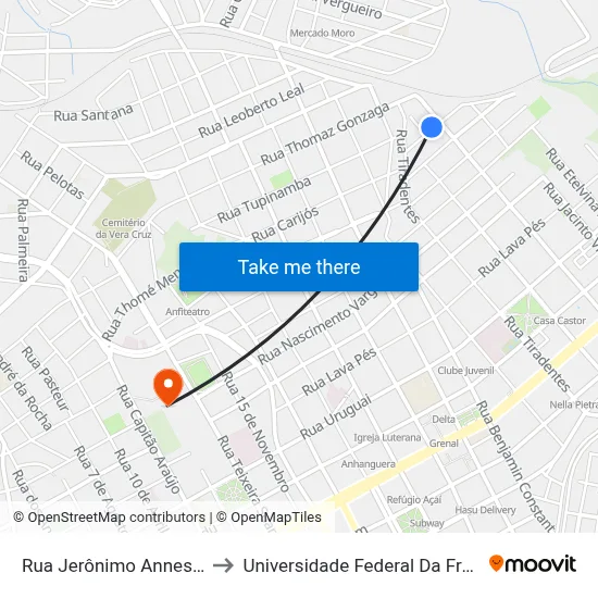 Rua Jerônimo Annes, 97-173 to Universidade Federal Da Fronteira Sul map