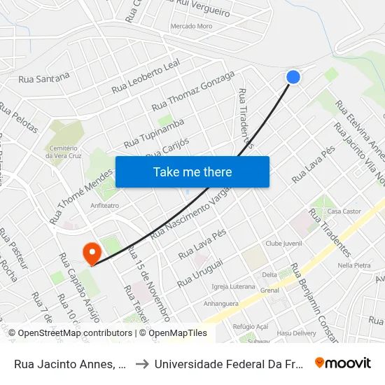 Rua Jacinto Annes, 176-218 to Universidade Federal Da Fronteira Sul map