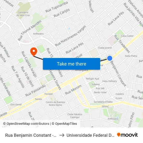 Rua Benjamin Constant - Praça Tochetto to Universidade Federal Da Fronteira Sul map