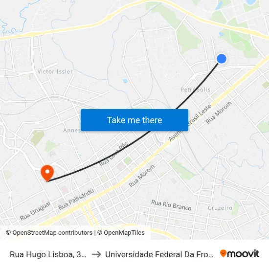 Rua Hugo Lisboa, 303-381 to Universidade Federal Da Fronteira Sul map