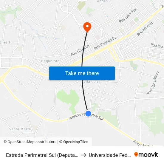 Estrada Perimetral Sul (Deputado Guaraci Marinho), 3950-4258 to Universidade Federal Da Fronteira Sul map