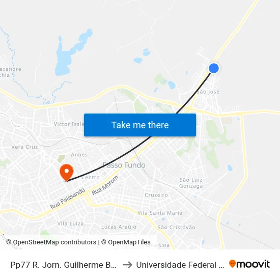 Pp77 R. Jorn. Guilherme Bor, 612-706(Vitória) to Universidade Federal Da Fronteira Sul map