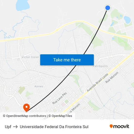 Upf to Universidade Federal Da Fronteira Sul map