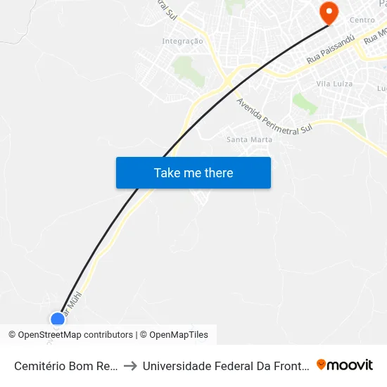 Cemitério Bom Recreio to Universidade Federal Da Fronteira Sul map