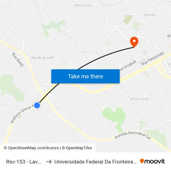 Rsc-153 - Lavoro to Universidade Federal Da Fronteira Sul map