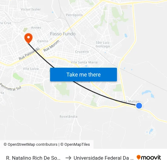 R. Natalino Rich De Souza, 131-203 to Universidade Federal Da Fronteira Sul map