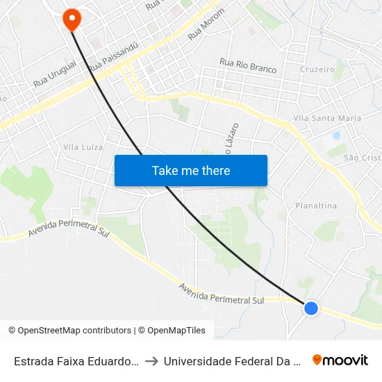 Estrada Faixa Eduardo Lamer, 10 to Universidade Federal Da Fronteira Sul map