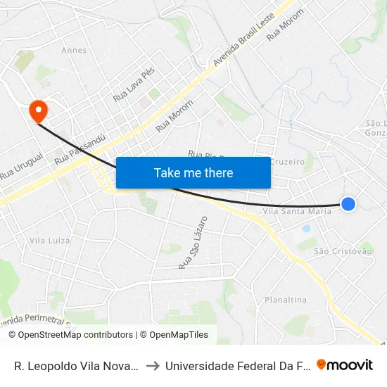 R. Leopoldo Vila Nova, 925-1137 to Universidade Federal Da Fronteira Sul map