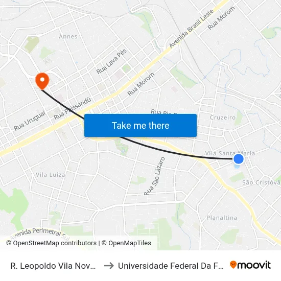 R. Leopoldo Vila Nova, 439-485 to Universidade Federal Da Fronteira Sul map