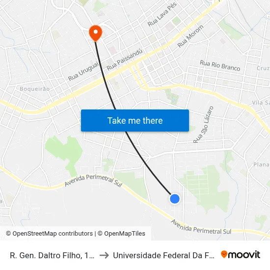 R. Gen. Daltro Filho, 1904-2090 to Universidade Federal Da Fronteira Sul map
