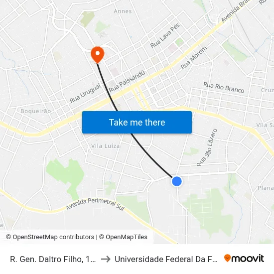 R. Gen. Daltro Filho, 1180-1236 to Universidade Federal Da Fronteira Sul map