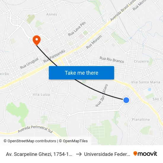 Av. Scarpeline Ghezi, 1754-1912 - Cais Luiz Fragomeni to Universidade Federal Da Fronteira Sul map