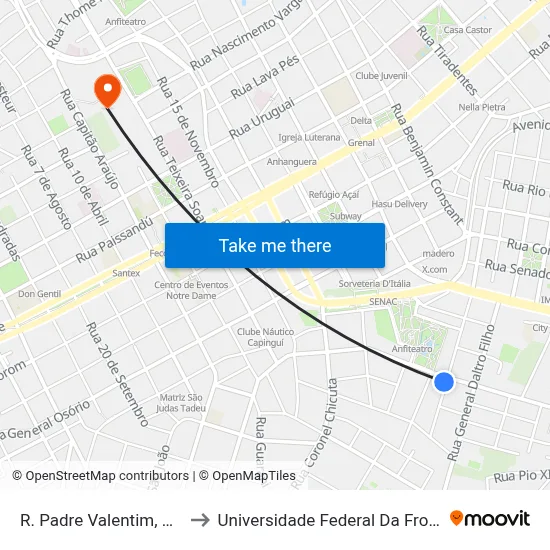 R. Padre Valentim, 363-493 to Universidade Federal Da Fronteira Sul map