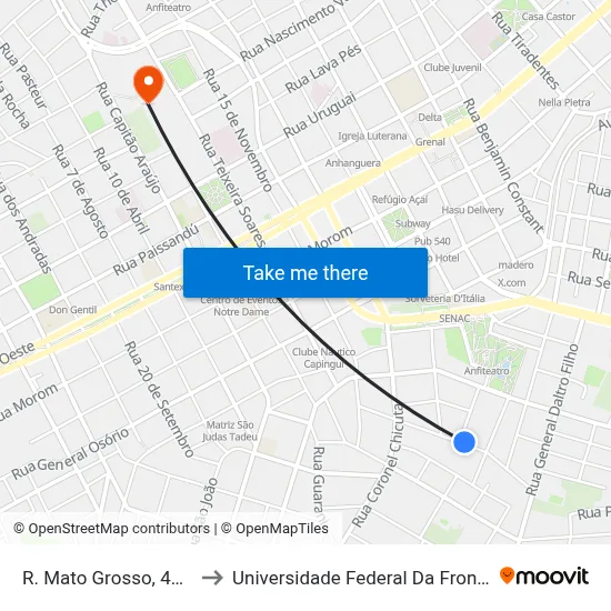 R. Mato Grosso, 421-429 to Universidade Federal Da Fronteira Sul map
