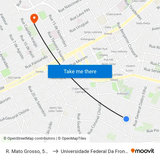 R. Mato Grosso, 536-598 to Universidade Federal Da Fronteira Sul map