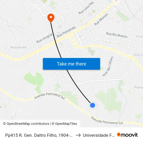 Pp415 R. Gen. Daltro Filho, 1904-2090 - Vila Lucas Araujo(Em Frente Casa 2075) to Universidade Federal Da Fronteira Sul map