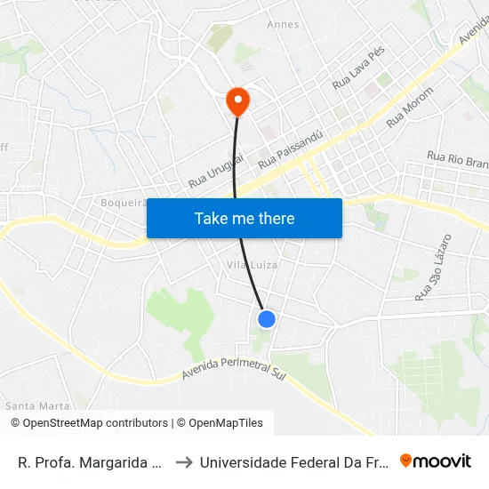 R. Profa. Margarida Kauer, 83 to Universidade Federal Da Fronteira Sul map