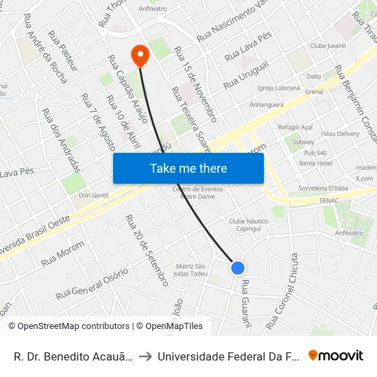 R. Dr. Benedito Acauã, 246-286 to Universidade Federal Da Fronteira Sul map