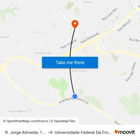 R. Jorge Almeida, 131-147 to Universidade Federal Da Fronteira Sul map