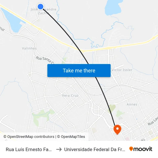Rua Luís Ernesto Fazolo, 327 to Universidade Federal Da Fronteira Sul map