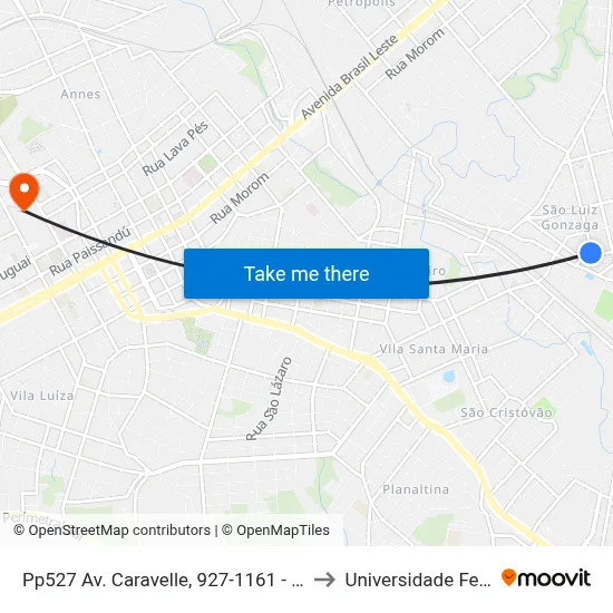 Pp527 Av. Caravelle, 927-1161 - São Luiz Gonzaga(Em Frente Casa 533) to Universidade Federal Da Fronteira Sul map