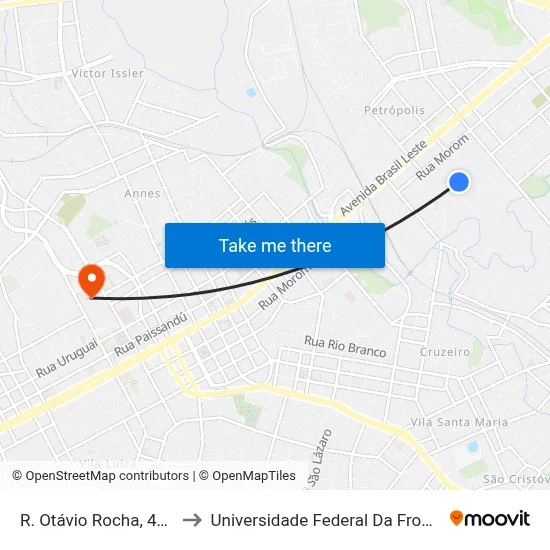 R. Otávio Rocha, 443-555 to Universidade Federal Da Fronteira Sul map