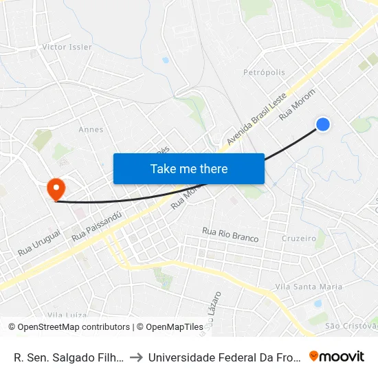 R. Sen. Salgado Filho, 2-62 to Universidade Federal Da Fronteira Sul map
