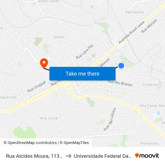 Rua Alcídes Moura, 113-143 - Centro to Universidade Federal Da Fronteira Sul map