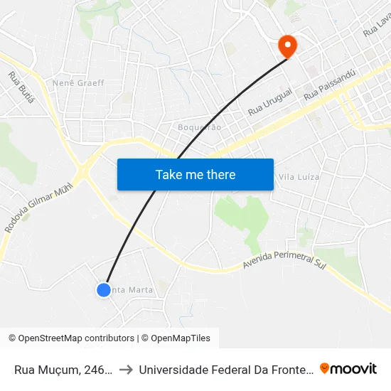 Rua Muçum, 246-310 to Universidade Federal Da Fronteira Sul map