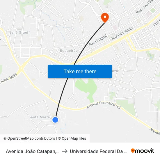 Avenida João Catapan, 1750-1796 to Universidade Federal Da Fronteira Sul map
