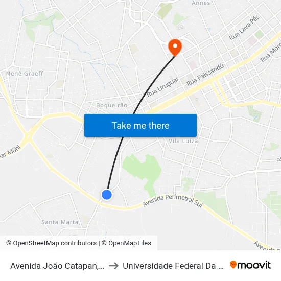 Avenida João Catapan, 1149-1273 to Universidade Federal Da Fronteira Sul map