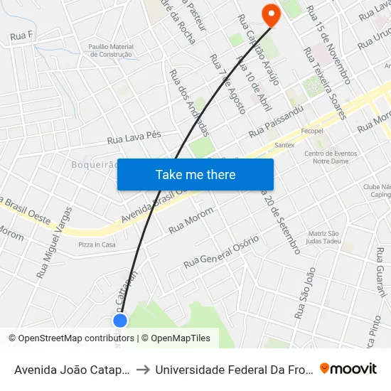 Avenida João Catapan, 420 to Universidade Federal Da Fronteira Sul map