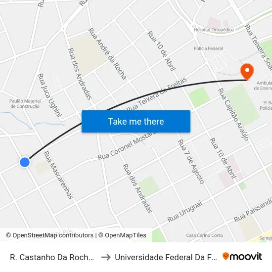 R. Castanho Da Rocha, 324-342 to Universidade Federal Da Fronteira Sul map