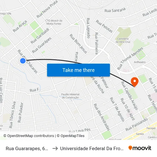 Rua Guararapes, 610-678 to Universidade Federal Da Fronteira Sul map