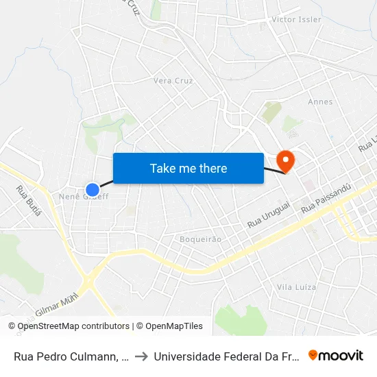 Rua Pedro Culmann, 755-825 to Universidade Federal Da Fronteira Sul map
